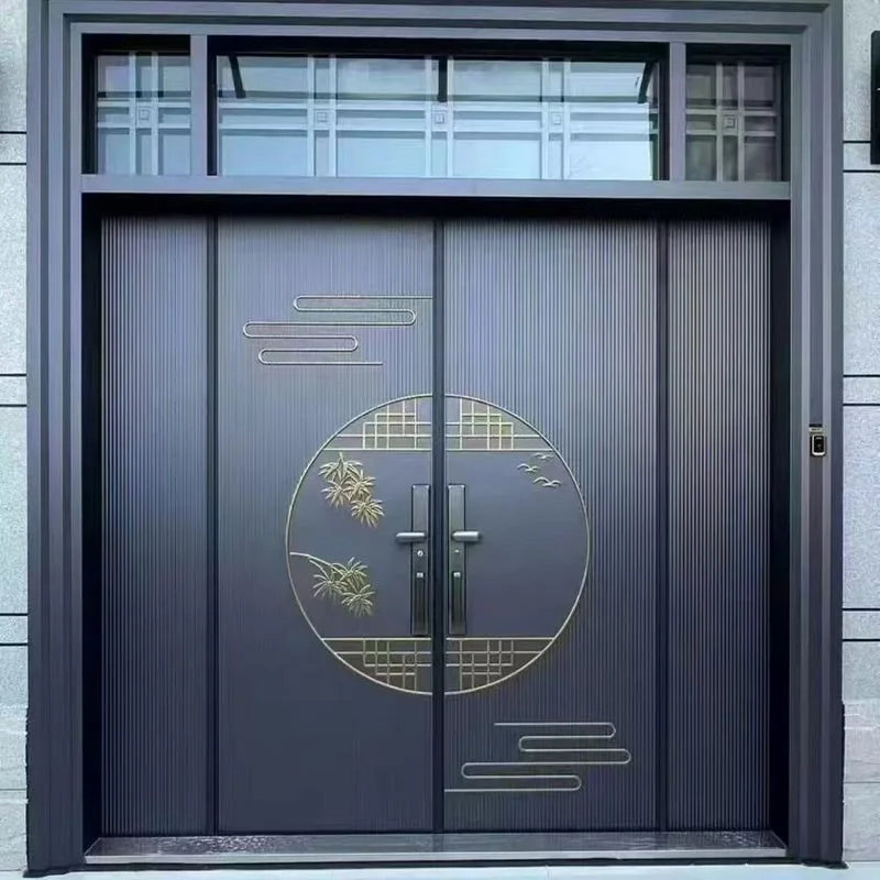 3D Embossed Woven Pattern Entry Cast Aluminum Door